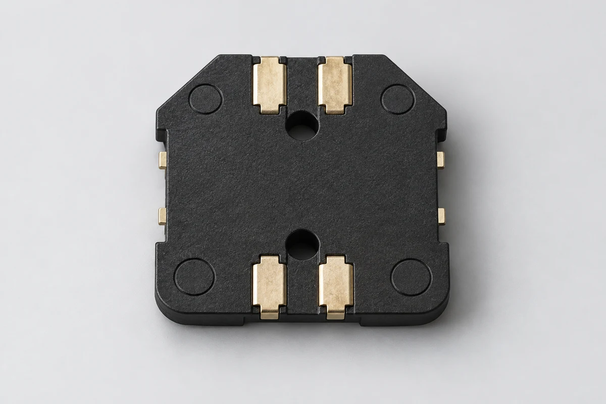 Base plates & insert molding - AI engineering illustration, not a product photograph